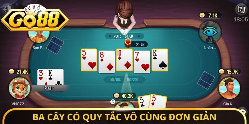 Ba Cây có quy tắc vô cùng đơn giản