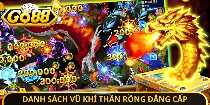 Danh sách vũ khí thần rồng đẳng cấp
