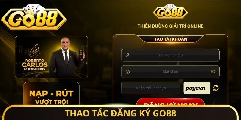 Thao tác đăng ký Go88